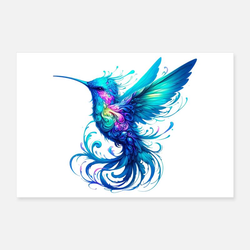 Hummingbird Poster 12" x 8" (30x20 cm)