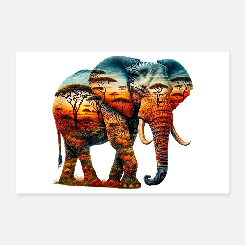 Elephant Poster 12" x 8" (30x20 cm)