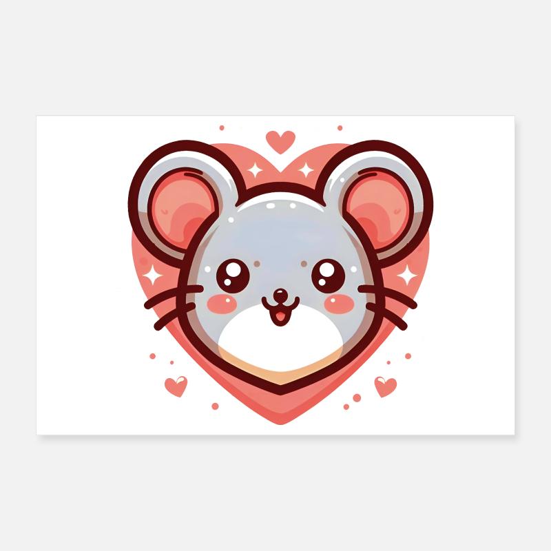 Mouse Heart Poster 12" x 8" (30x20 cm)