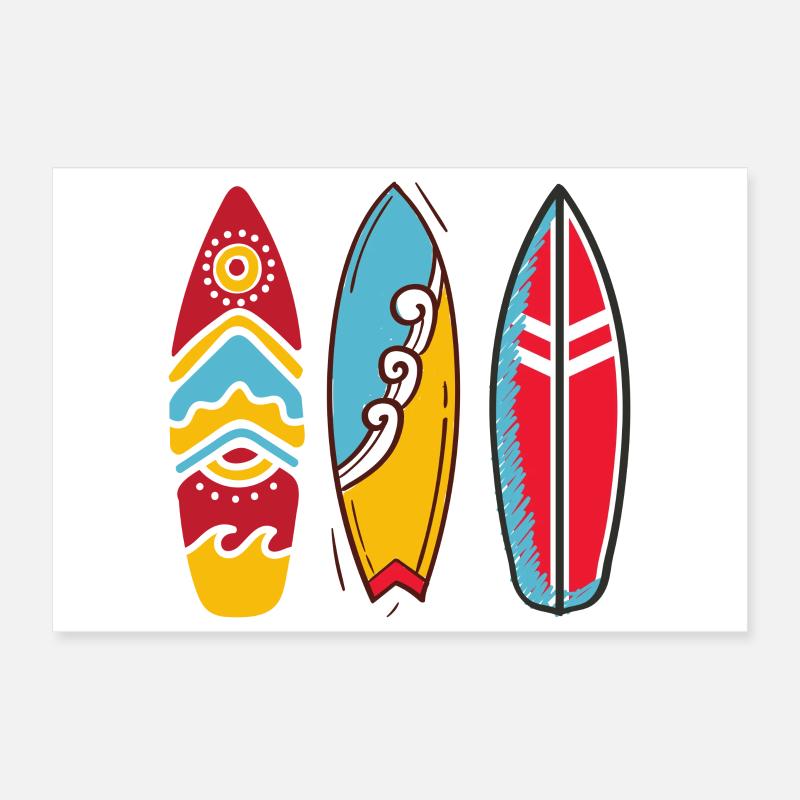 Three pop art surf boards Poster 12" x 8" (30x20 cm)