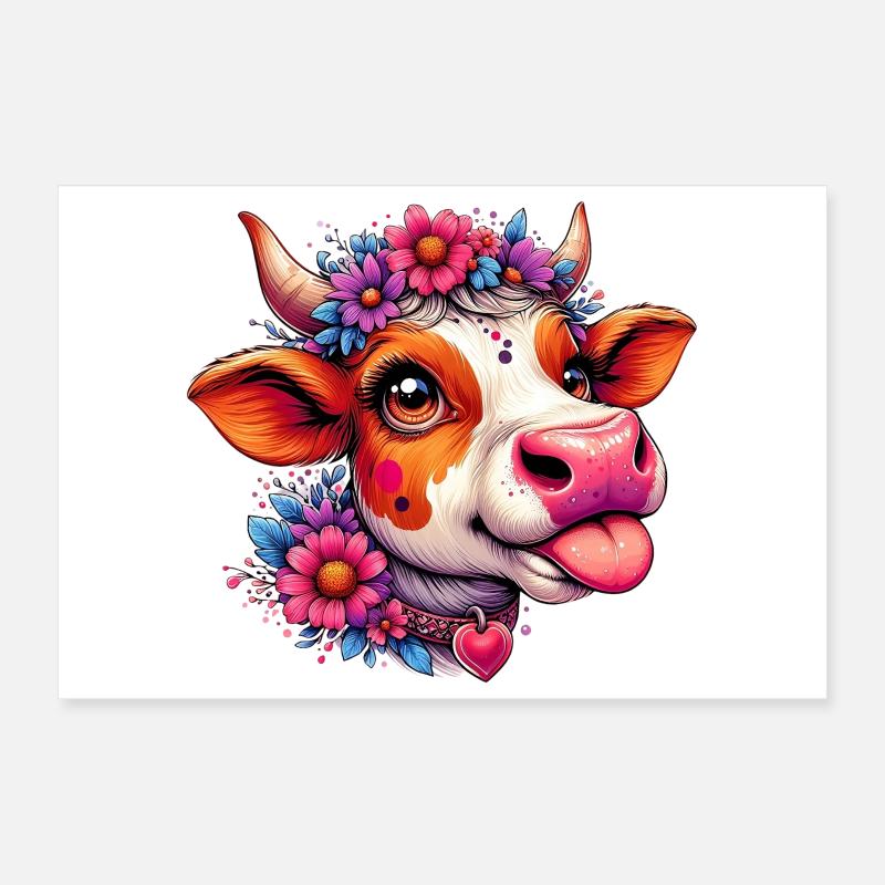 Cow Poster 12" x 8" (30x20 cm)