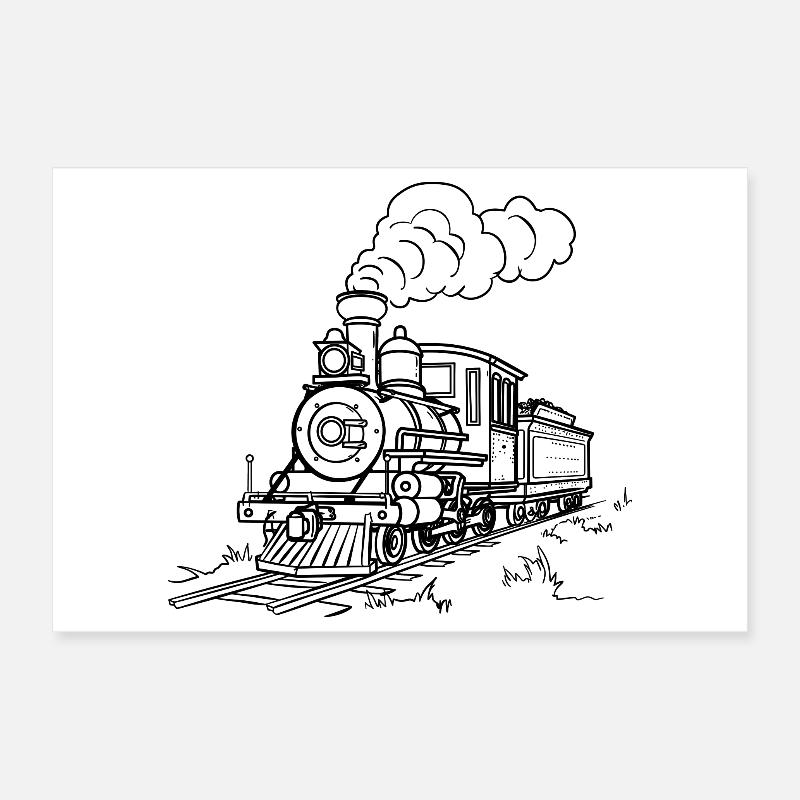 Eisenbahn Zeichnung Poster 30x20 cm