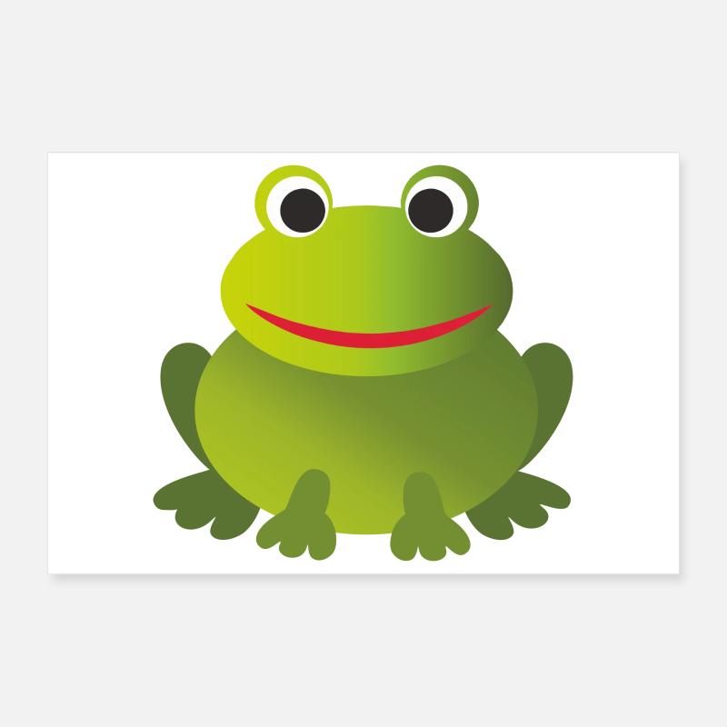 Funny Green Frog - Customizable Poster 12" x 8" (30x20 cm)