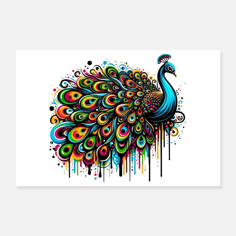 Peacock Poster 12" x 8" (30x20 cm)