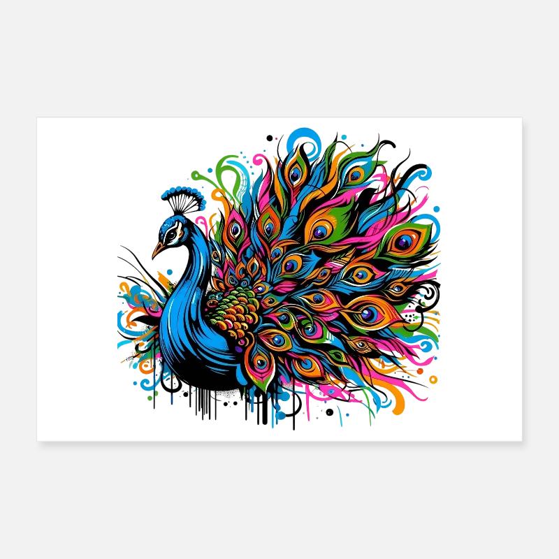Peacock Poster 12" x 8" (30x20 cm)