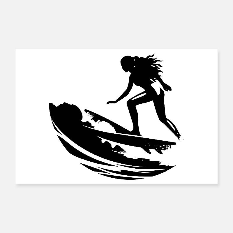 Surfeuse Poster 30 x 20 cm
