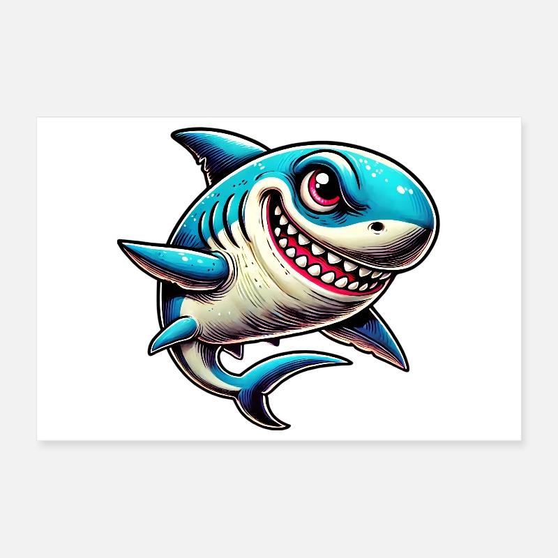 Shark Poster 12" x 8" (30x20 cm)