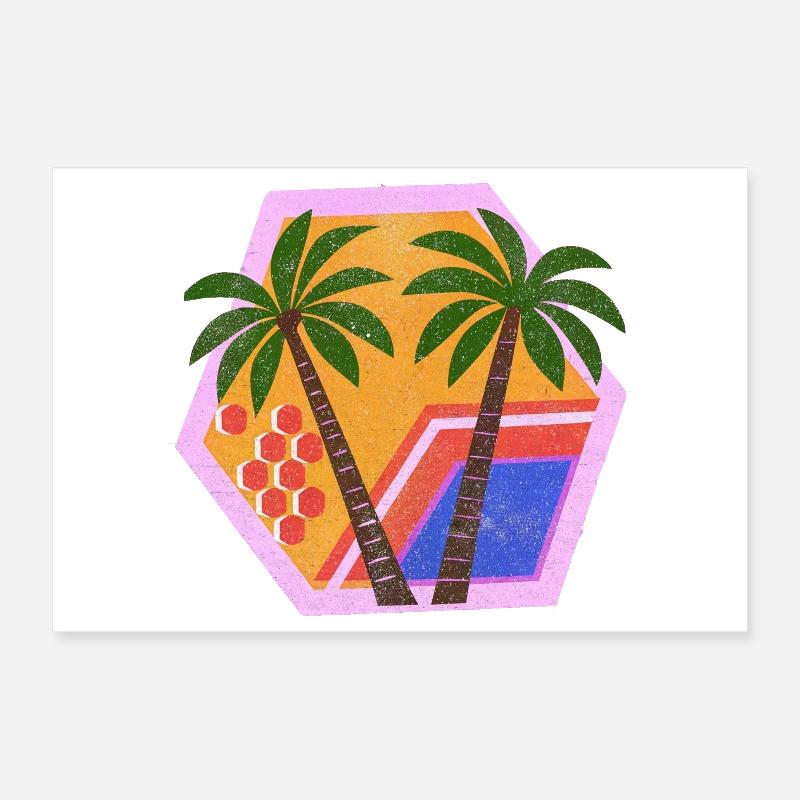 Décor tropical rétro enchanté Poster 30 x 20 cm