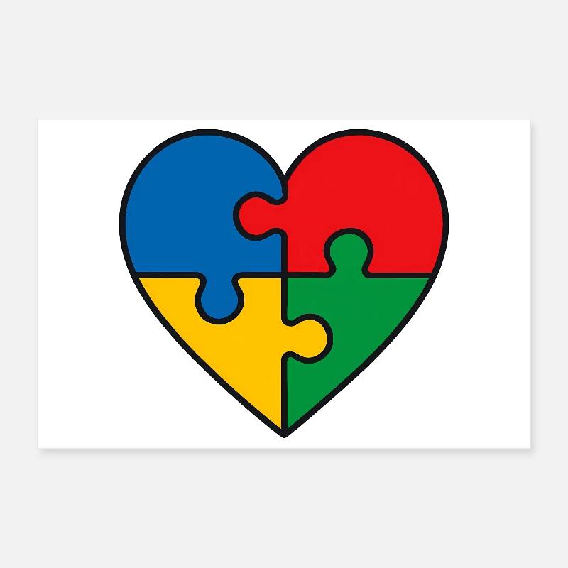 Puzzle Herz Poster 30x20 cm