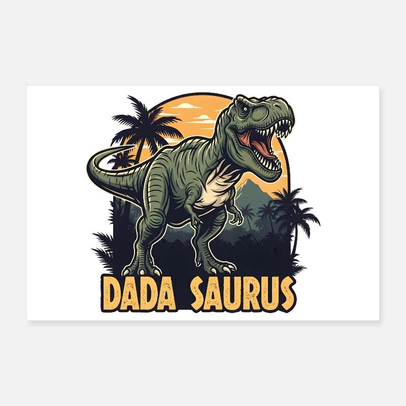 Dada Saurus T-Rex Illustration Poster 30x20 cm