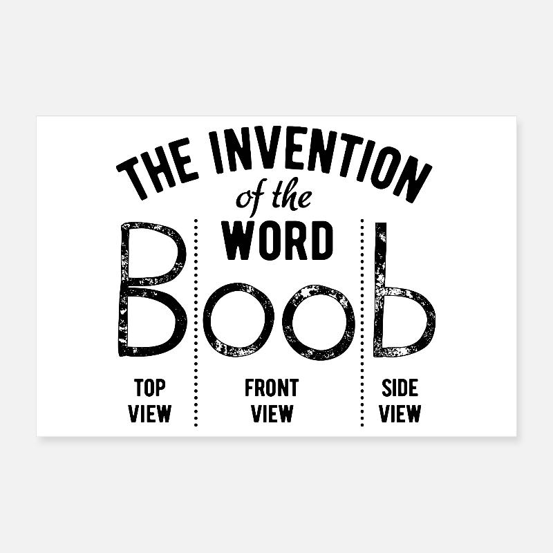 L’invention du mot boob - Fun Gift Poster 30 x 20 cm