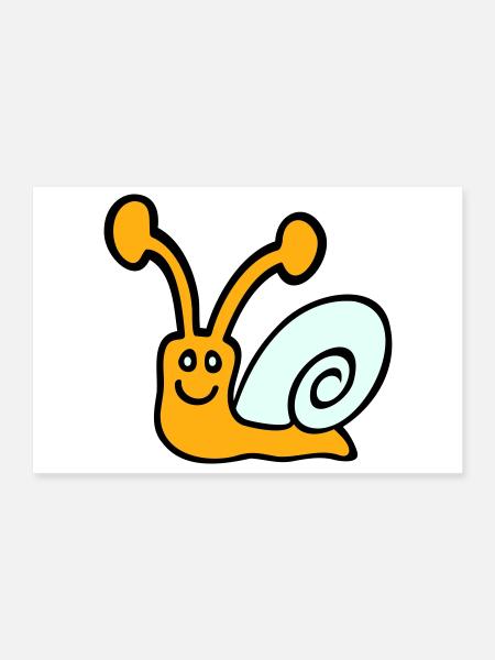 Snail Shell Cute Cute Happy Cool - Poster 12" x 8" (30x20 cm) - white - Front