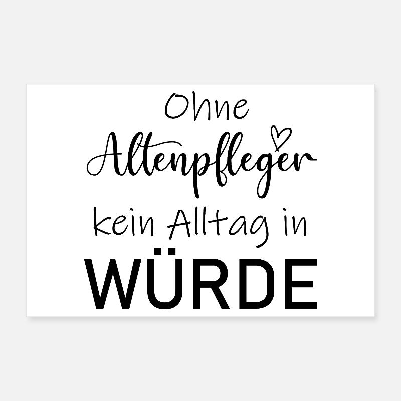 Dankeschön Spruch Geschenk Altenpfleger Beruf Poster 30x20 cm