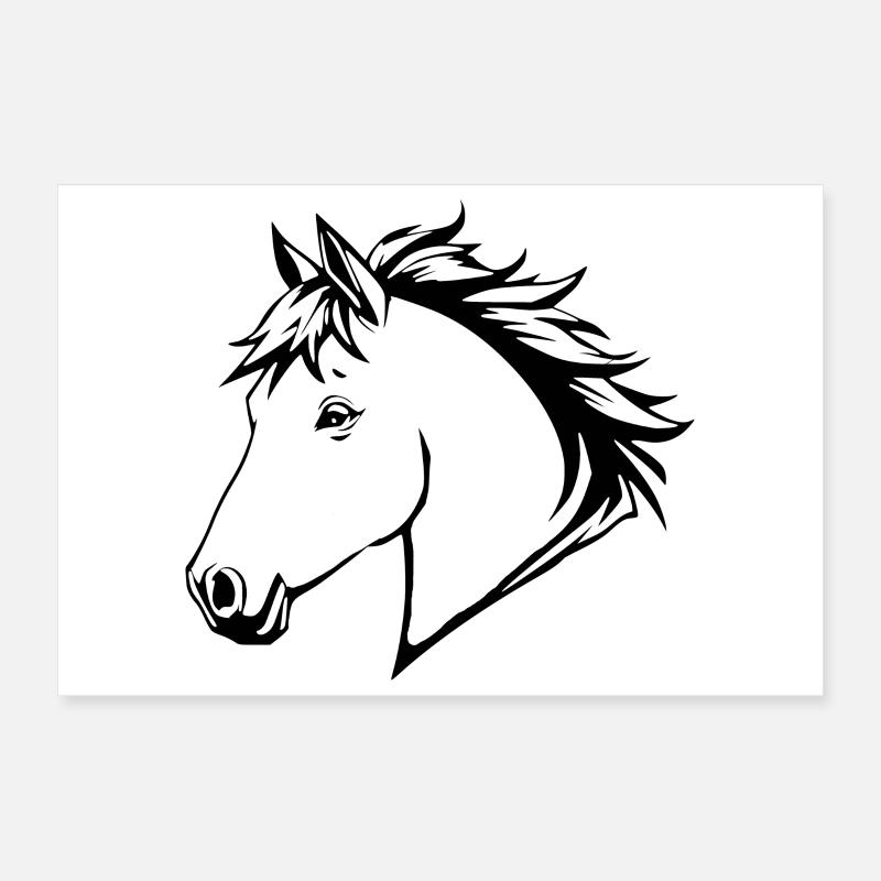 personalisisretes Pferde T-shirt Geschenk Reiter Poster 30x20 cm