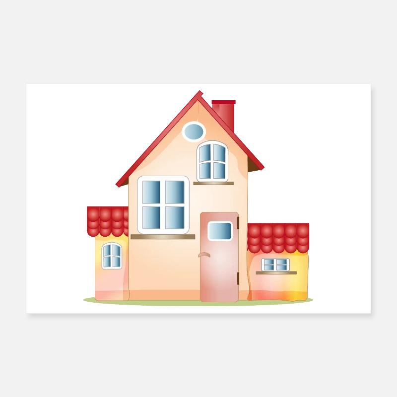 Maison colorée – Motif de maison conviviale Poster 30 x 20 cm