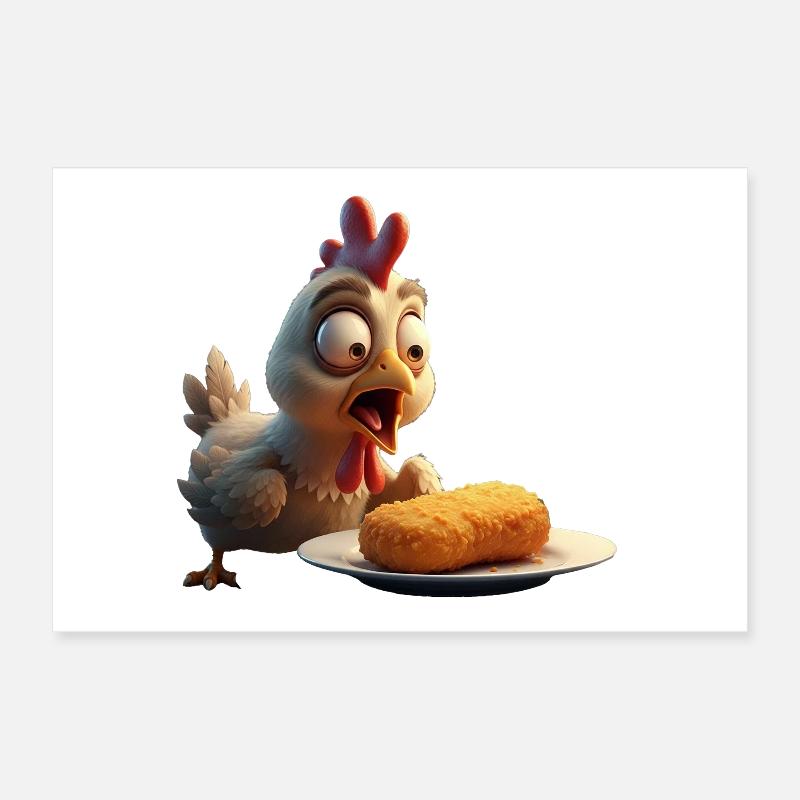 Poulet Mécontent Poster 30 x 20 cm