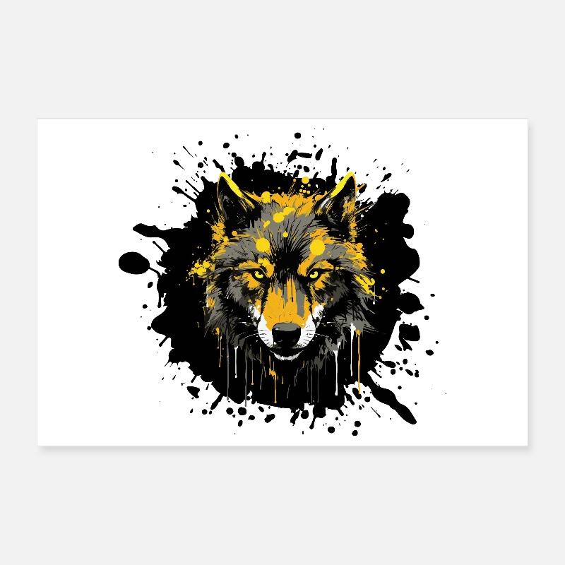 Wolf Klecks Wildlife Poster 12" x 8" (30x20 cm)