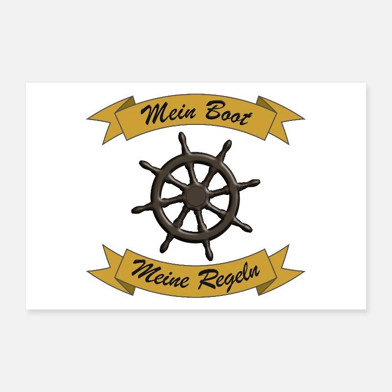 My Boat, My Rules - Skipper Fun Gift Poster 12" x 8" (30x20 cm)