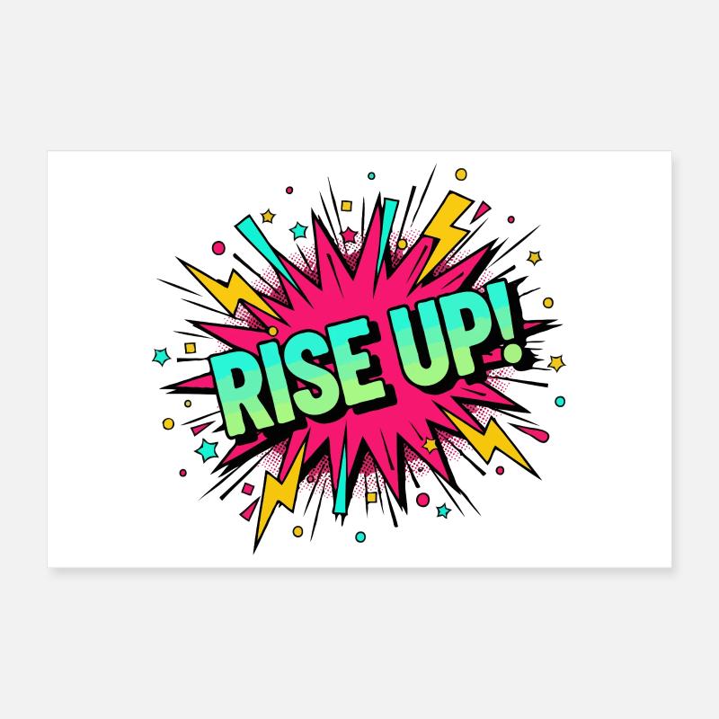 Rise Up Burst Bold Comic Poster 30x20 cm