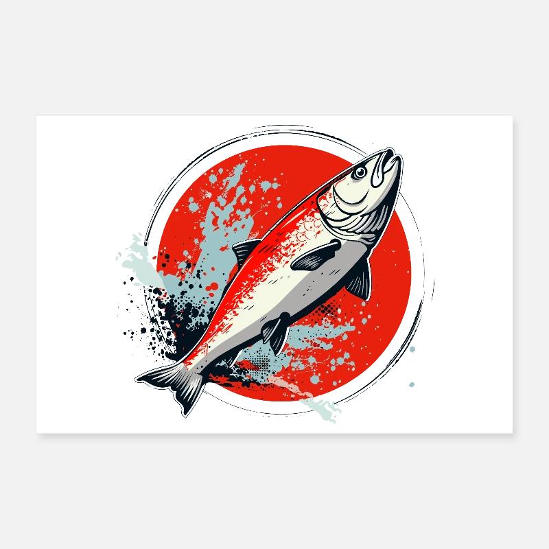 Fisch Grafik Poster 30x20 cm