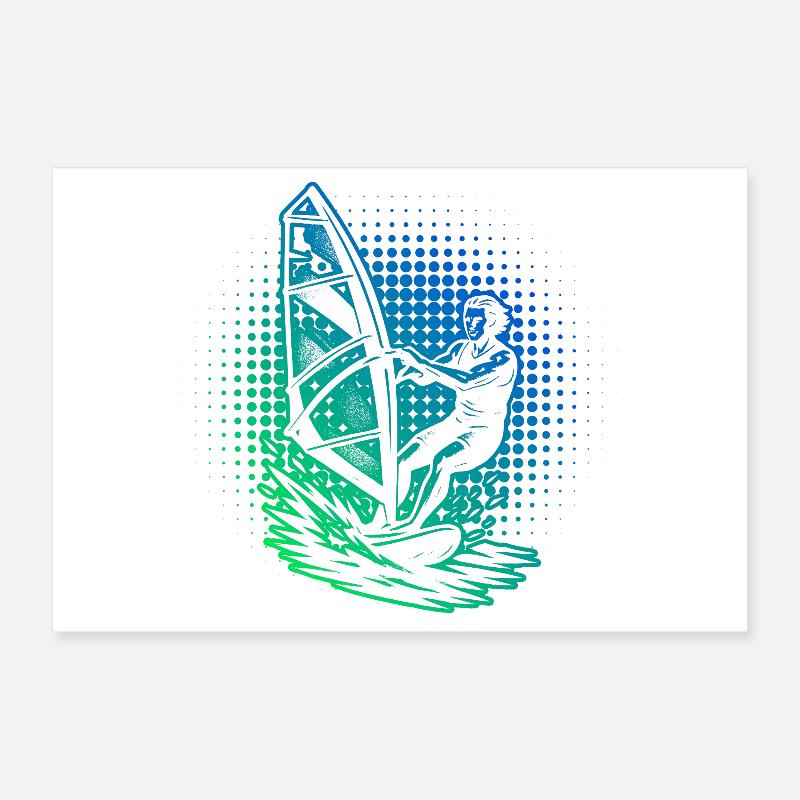 Compact windsurfing design for windsurfing Poster 12" x 8" (30x20 cm)