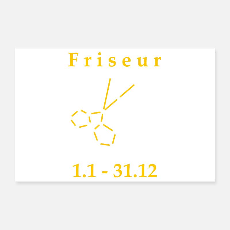 Coiffeur Zodiac Cadeau Coiffeur Poster 30 x 20 cm