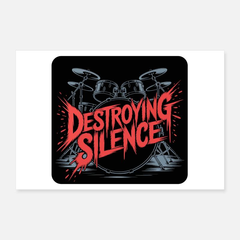 Schlagzeuger Drumset Design Poster 30x20 cm