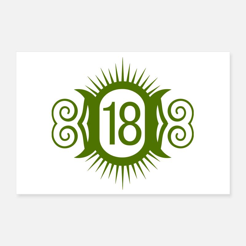 18 Number Poster 12" x 8" (30x20 cm)