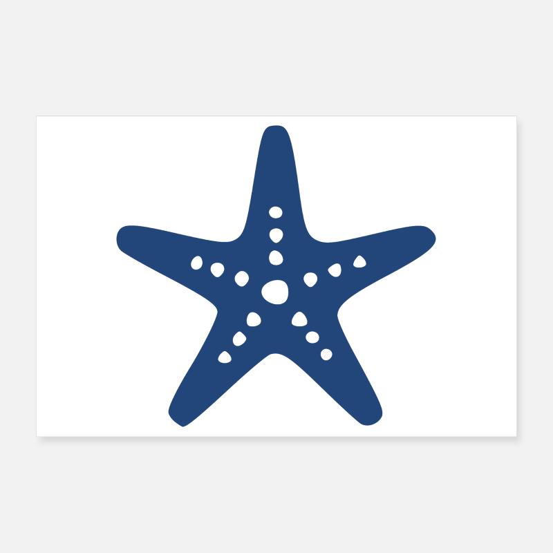 Plage de vacances Blue Starfish Sea Poster 30 x 20 cm
