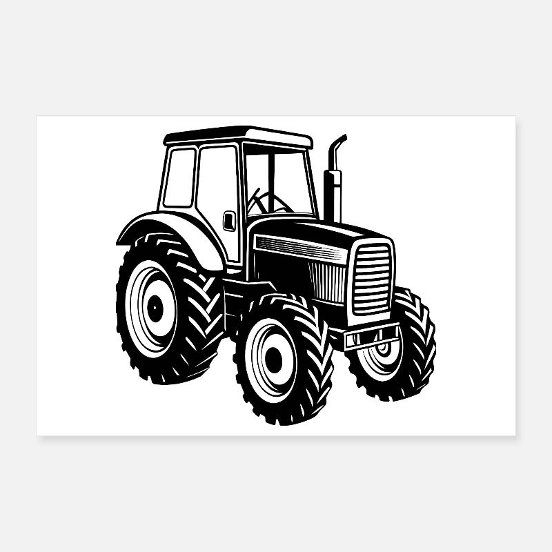 Farming tractor Poster 12" x 8" (30x20 cm)