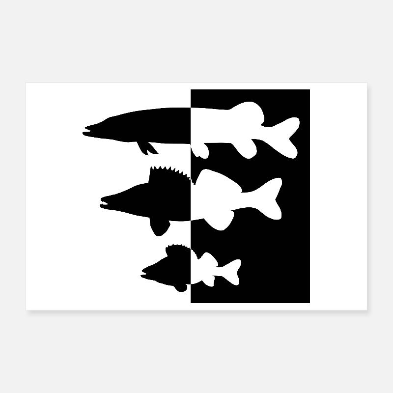 Perchoir brochet et zander Poster 30 x 20 cm