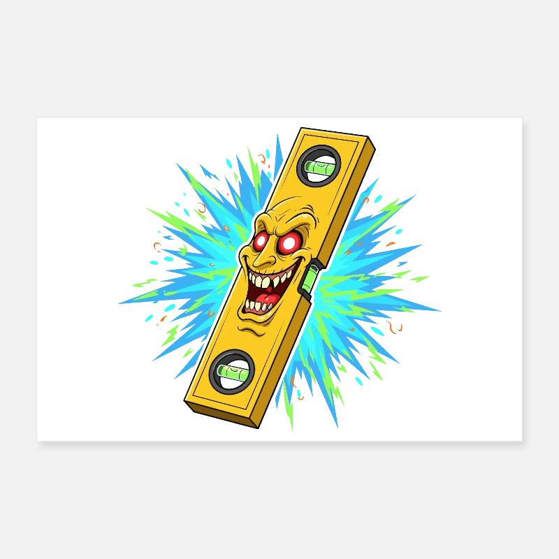 Wütendes Levelwerkzeug mit Explosion Poster 30x20 cm