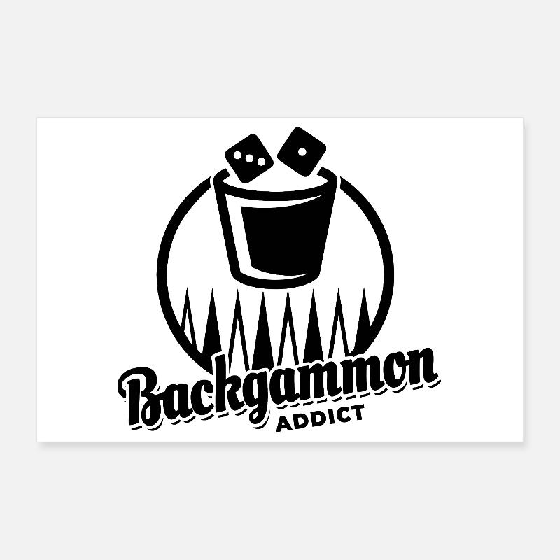 Addict au backgammon | Jeu de société | Don Poster 30 x 20 cm