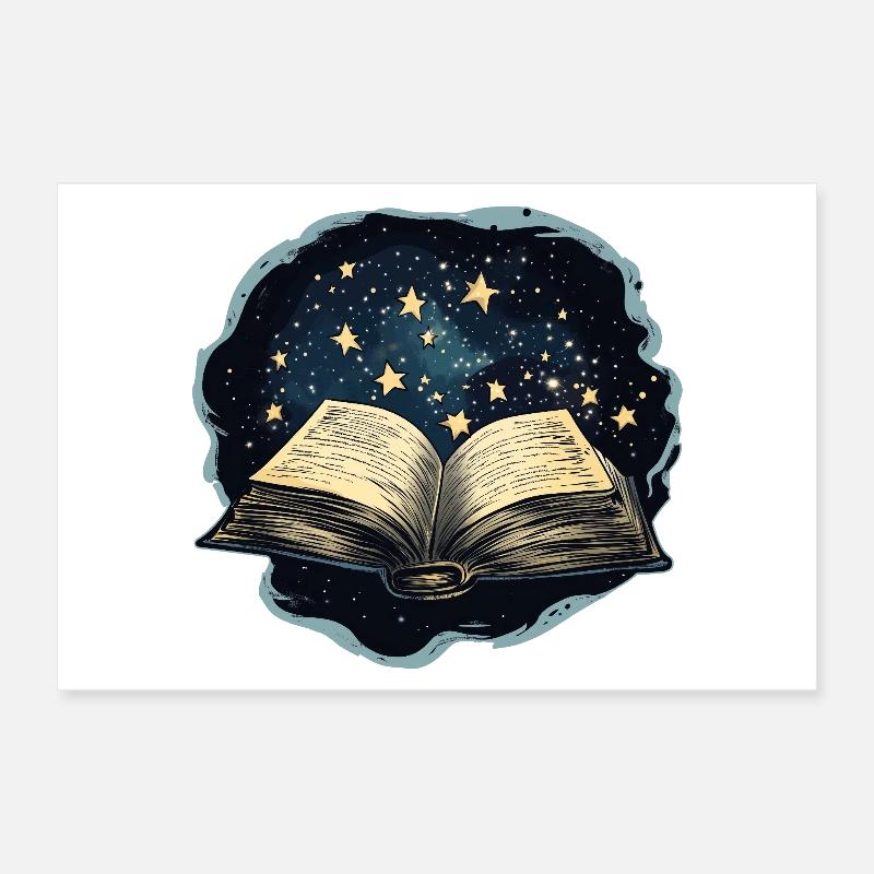 Buch mit Sternen Poster 30x20 cm