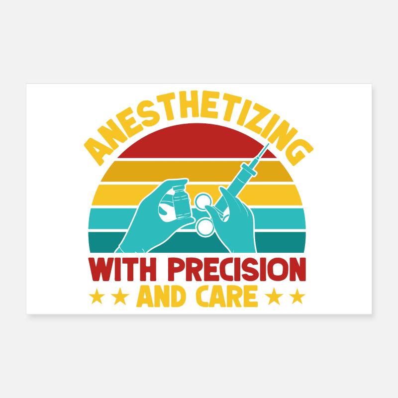 Anesthésiste avec Precision & Care Anesthesia Poster 30 x 20 cm