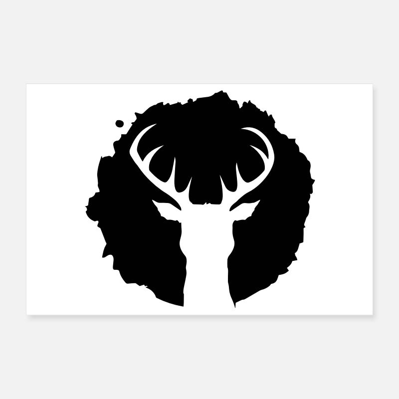Un cerf Patch Graffiti Poster 30 x 20 cm