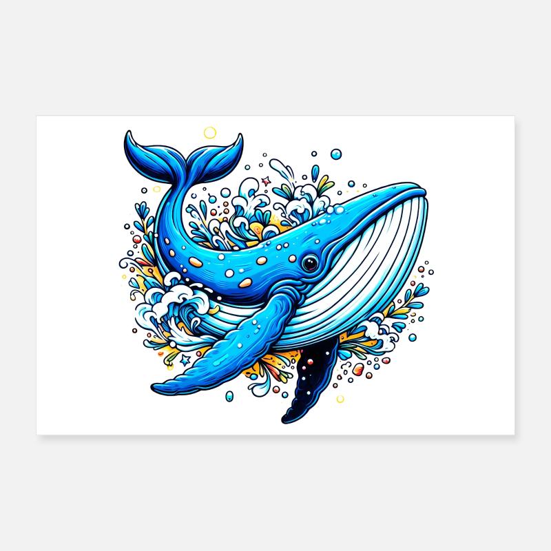 Whale Poster 12" x 8" (30x20 cm)