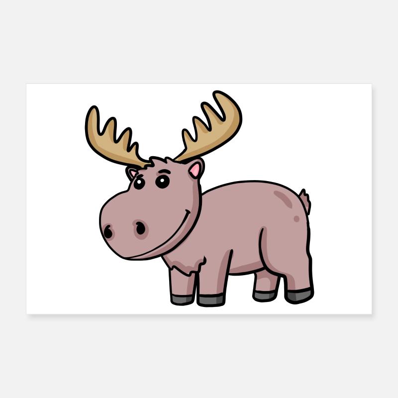Moose Animal Poster 12" x 8" (30x20 cm)