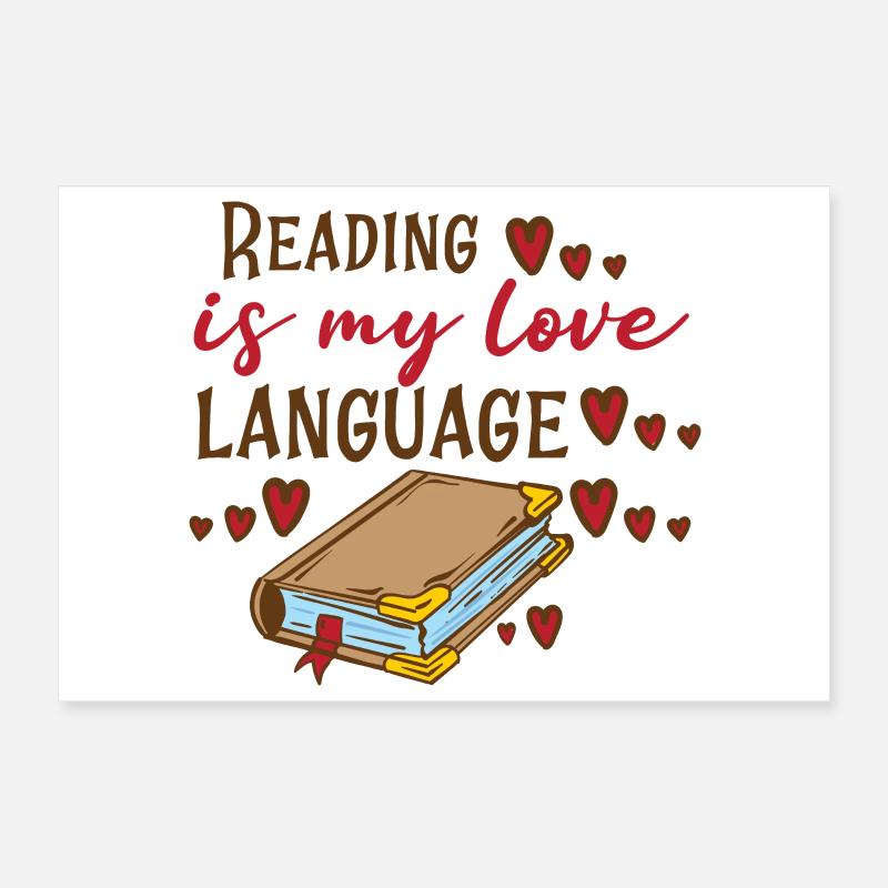 La lecture est mon langage de l’amour – Conception de livres Poster 30 x 20 cm