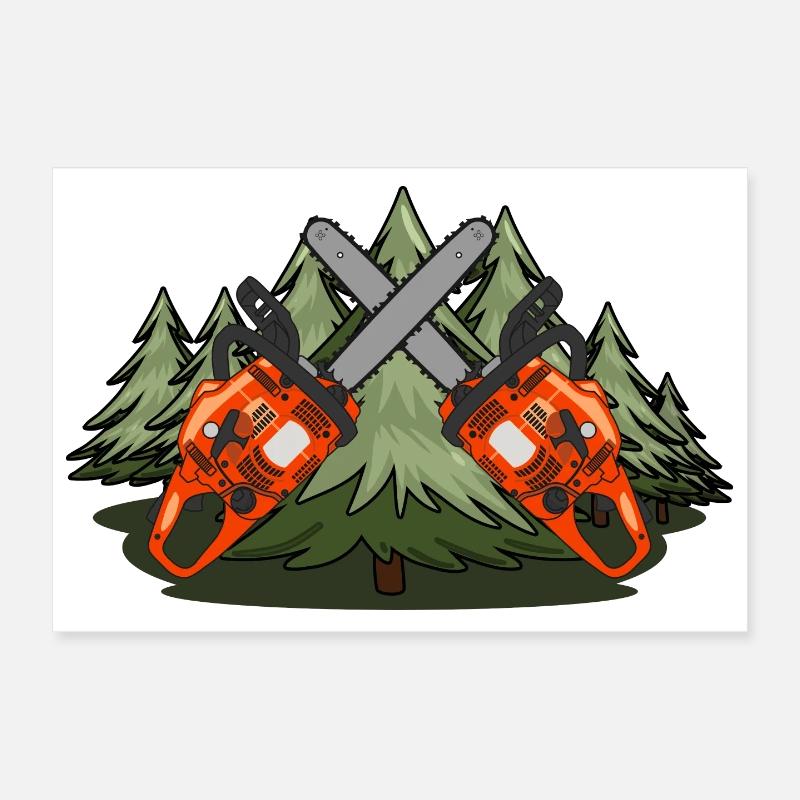 Forêt de tronçonneuses Poster 30 x 20 cm
