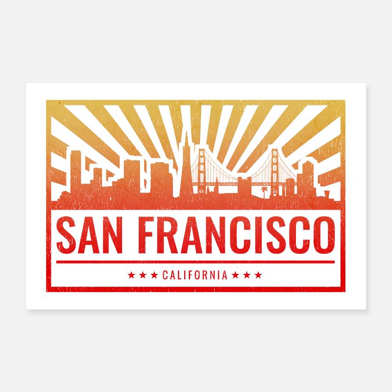 San Francisco Skyline Gradient Poster 12" x 8" (30x20 cm)