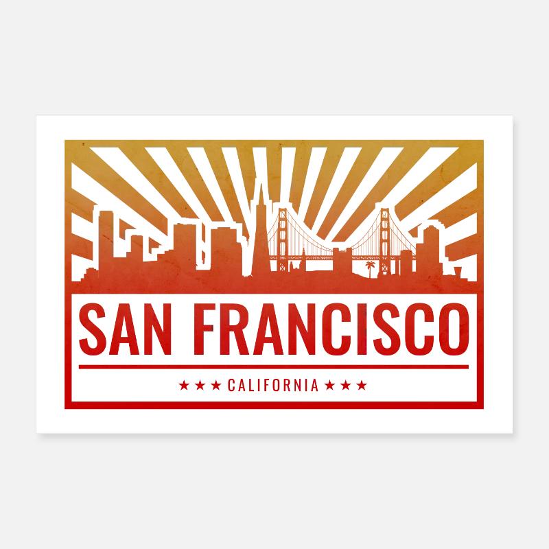 San Francisco sunset skyline Poster 12" x 8" (30x20 cm)