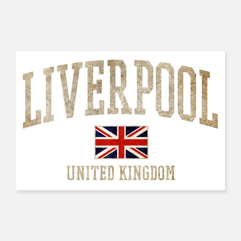 Liverpool UK Vintage Emblem Tee Poster 30x20 cm