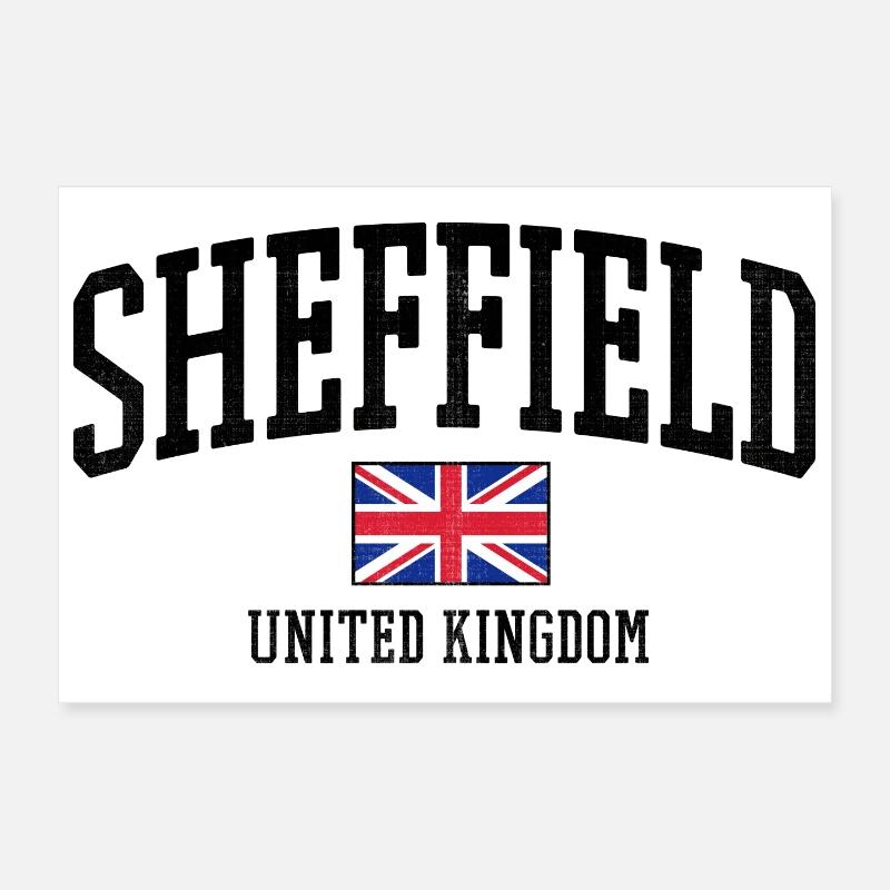 Sheffield, Royaume-Uni, drapeau vieilli Poster 30 x 20 cm
