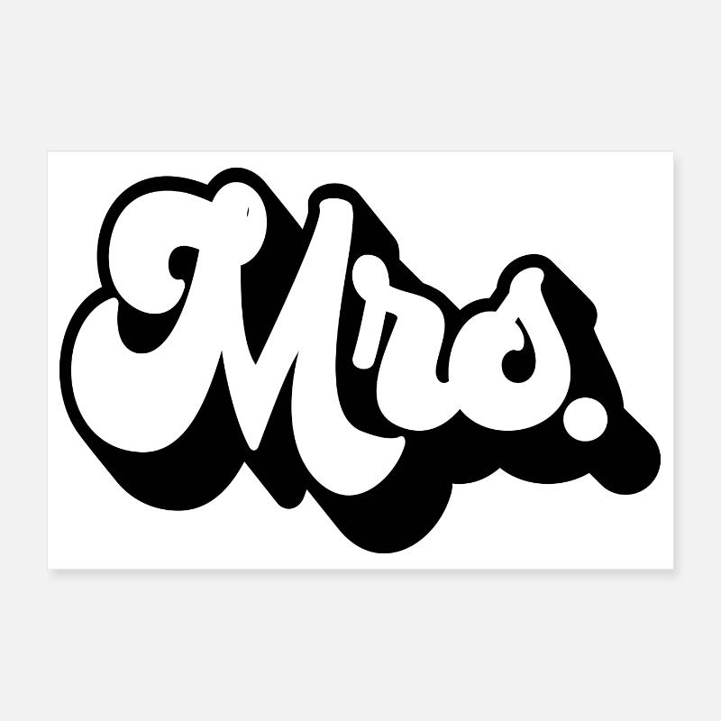 Mrs. Matching Couple Engagement Wedding Honeymoon Poster 12" x 8" (30x20 cm)