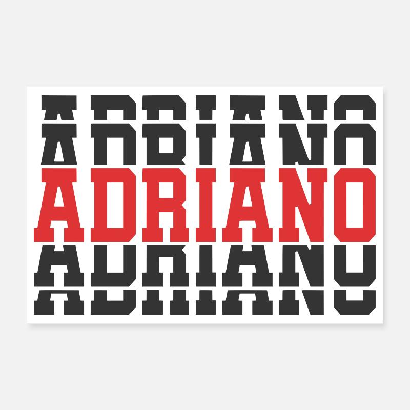 Adriano T-Shirt T-Shirt Geschenkidee gestapelter Text Poster 30x20 cm