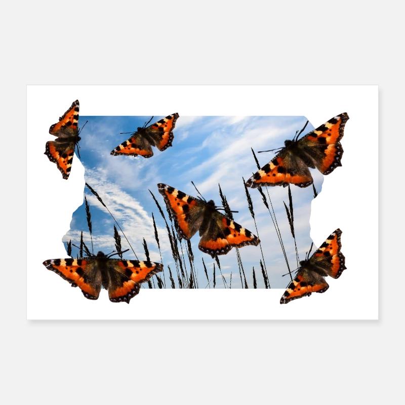 BUTTERFLY - Poster 12" x 8" (30x20 cm) - white