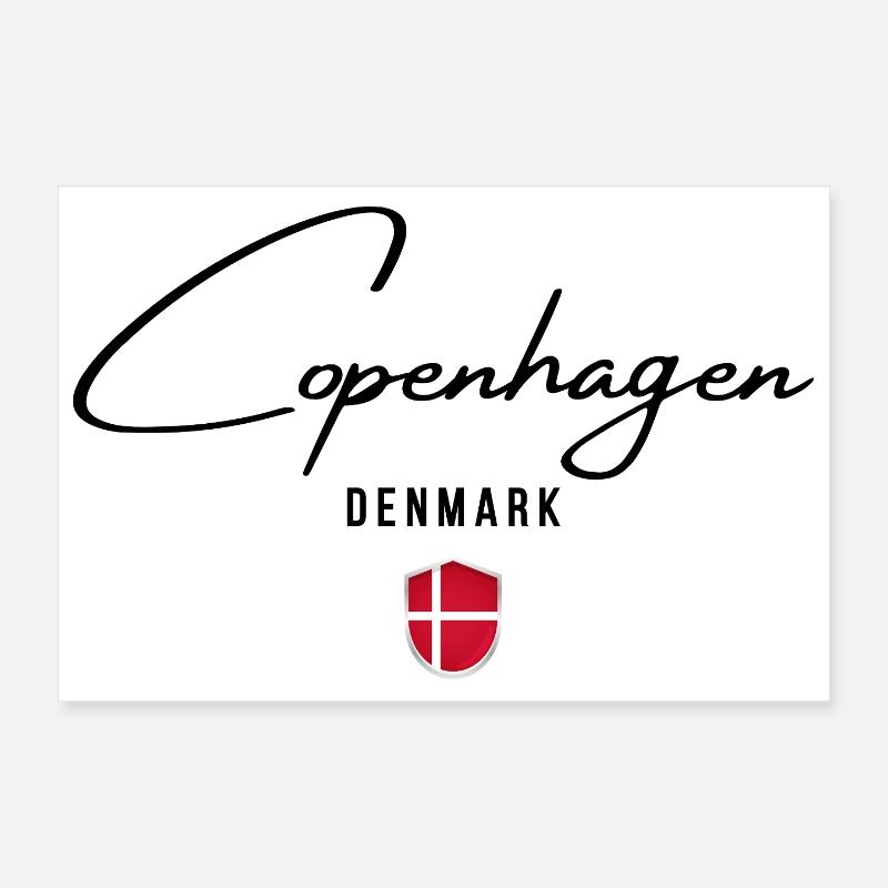 J’adore Copenhague, souvenir de Copenhague Poster 30 x 20 cm