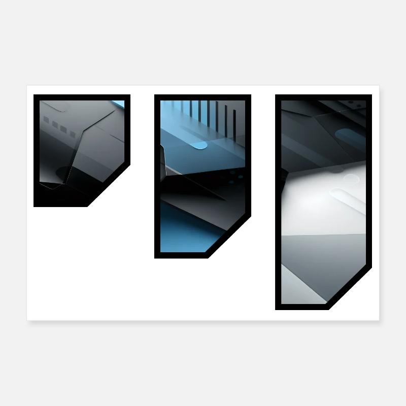 Futuristic Techno Abstract Pattern Poster 12" x 8" (30x20 cm)