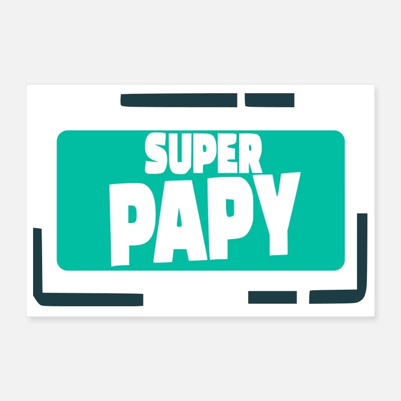 Super Opa bunte Illustration Poster 30x20 cm